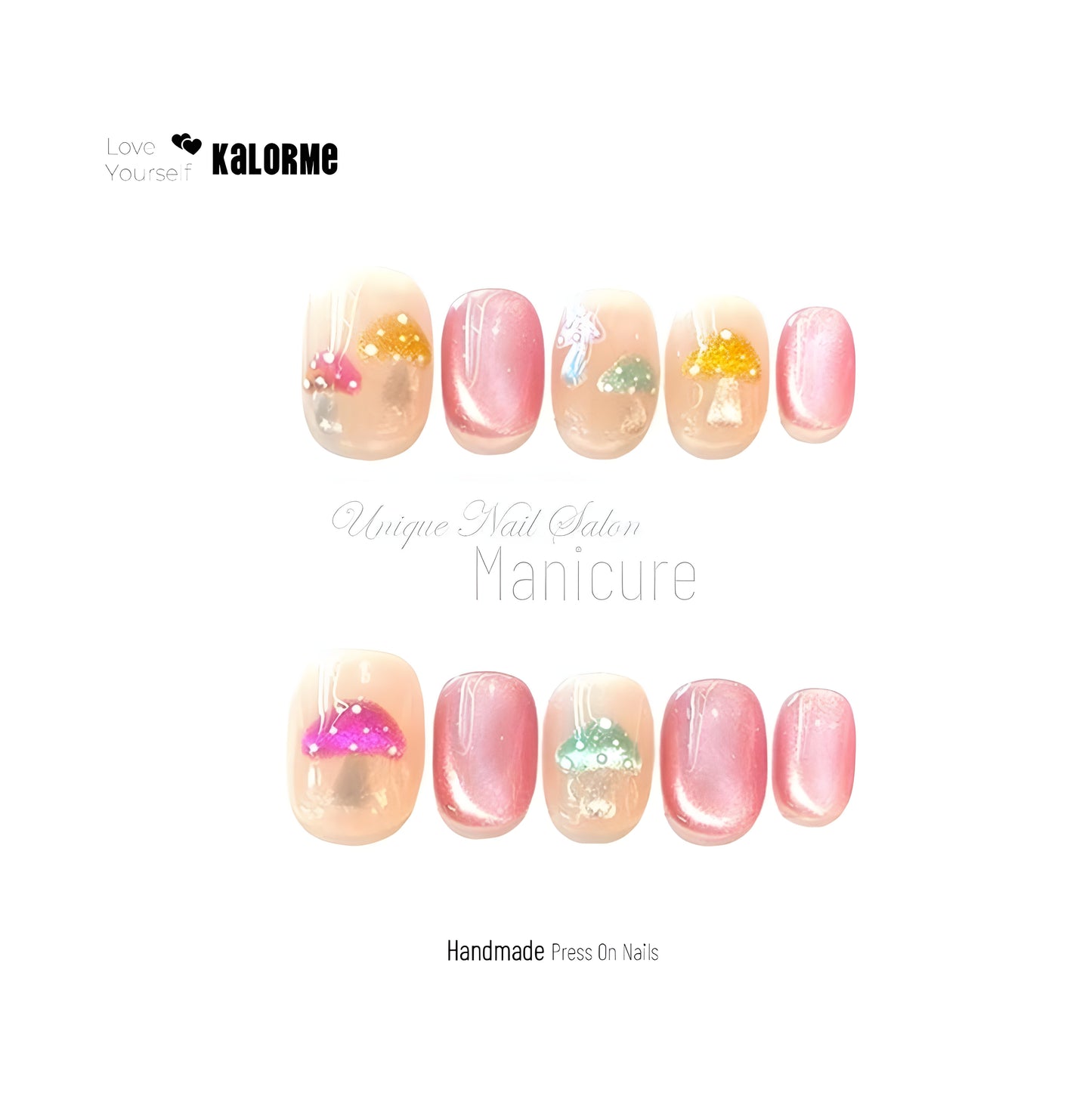 Ballet Cute Mushroom Pink Luxury Handmade Press On Nails