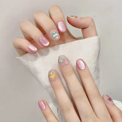 Ballet Cute Mushroom Pink Luxury Handmade Press On Nails